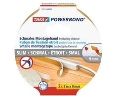 Dvipusio lipnumo montavimo juosta TESA, 9 mm x 5 m, 2 ritiniai pakuotėje