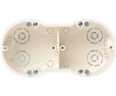 Dvivietė dėžutė į gipso kartoną Liregus, 141,4x73,3x46,5mm, 850 °C, IP20, žalios sp.