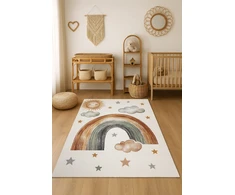 DWM Dywan LUNA 160x230 TĘCZA w gwiazdki vaikams dziecięcy styl boho GRUBY 3D