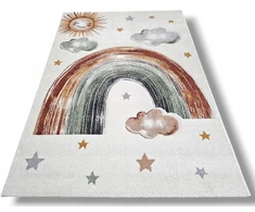 DWM Dywan LUNA 160x230 TĘCZA w gwiazdki vaikams dziecięcy styl boho GRUBY 3D