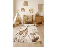 DWM Dywan LUNA 160x230 ŻYRAFA vaikams dziecięcy w stylu boho safari GRUBY 3D