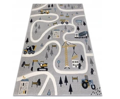 Dywany Uszczow Dywan DLA DZIECI ULICE pilka uliczki budowa MIASTO DWUPOZIOMOWY 160x220 cm