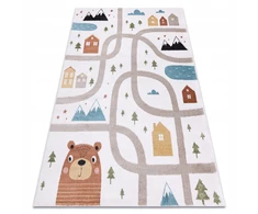 Dywany Uszczow Kilimas FUN 120x170 Fleece vaikams, gatvės, kreminis