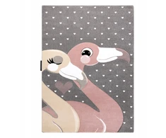 Dywany Uszczow Kilimas PETIT FLAMINGOS flamingai, širdys pilka