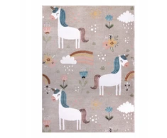 Dywany Uszczow VAIKŲ KILIMAS FUN 80x150 cm UNICORN smėlio spalvos
