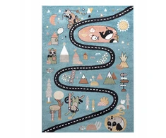 Dywany Uszczow VAIKŲ KILIMAS LINKSMAS 180x270 GATVĖS mėlynas #O225