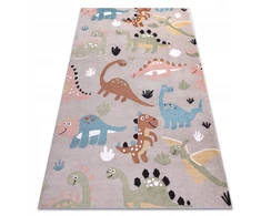 Dywany Uszczow VAIKŲ KILIMAS LINKSMAS 80x150 cm DINOZAURAI smėlio spalvos #O608
