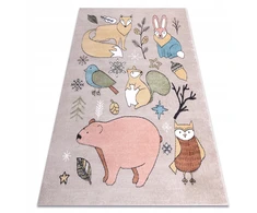 Dywany Uszczow VAIKŲ KILIMAS LINKSMUMAS 200x290 ANIMALS smėlio spalvos #O545