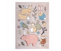 Dywany Uszczow VAIKŲ KILIMAS LINKSMUMAS 200x290 ANIMALS smėlio spalvos #O545