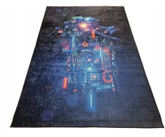 Dywanypers Dywan DIGITAL GAMINGOWY GAME OVER CYBER 140x200 tamsiai mėlyna dla nastolatka