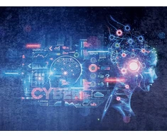 Dywanypers Dywan DIGITAL GAMINGOWY GAME OVER CYBER 140x200 tamsiai mėlyna dla nastolatka