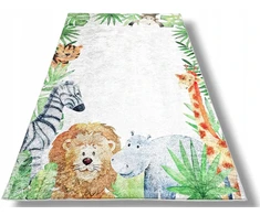 Dywanypers Dywan DIGITAL SAFARI 80x150 motyw JUNGLE w zwierzątka żyrafa dżungla zoo
