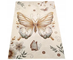 Dywilan Dywan dziecięcy LUNA Motyl Butterfly kreminė gruby gęsto tkany 160x230 cm