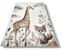 Dywilan Dywan LUNA 140x200 ŻYRAFA vaikams dziecięcy w stylu boho safari GRUBY 3D
