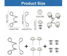 DŽINSŲ SAGAS 6 VNT METAL PEARL PINS REGULIUOJAMOS KLASĖS