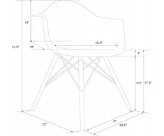 Eames formuota kėdė su medinėmis kojelėmis, medinė, juoda