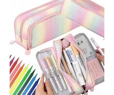ECARLA daugiafunkcis trijų skyrių pieštukų dėklas Rainbow PR02