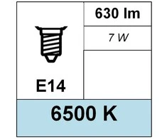 Eco Light LED lemputė E14 G45 Ecolight 7W/630Lm/25000h 6500K