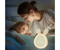 Ecolight Lampka nocna su budzikiem Laikrodis vaikams prezent zajączek królik INTERBLUE
