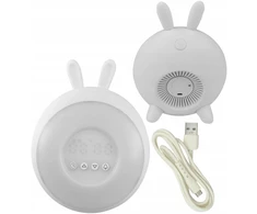 Plexido Ecolight Žadintuvas Elektroninis Laikrodis Skaitmeninis Lampka Nocna LED RGB Baltas Królik