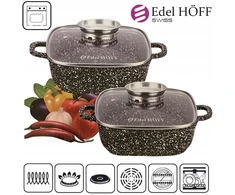 Edell Hoff Kvadratinių PUODŲ RINKINYS KEPIMUI Keptuvė Žąsų keptuvė LOW 24,28 cm