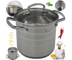 Edenberg AUKŠTAS puodas su dangteliu 3,0 l NERŪDIJANČIO PLIENO 16x15 cm INDUKCINĖ INDUKCINĖ INDUKCIJA