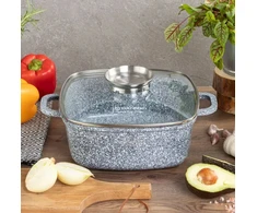 Edenberg DIDELIS MARMURINIS PUODAS 28cm 6,5L Kvadratinė karščiui atspari keraminė danga
