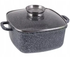 Edenberg DIDELIS MARMURINIS PUODAS 28cm 6,5L Kvadratinė karščiui atspari keraminė danga