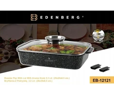 Edenberg Kepimo indas Puodas Kepimo indas 3,2L Marmurinė kepimo skarda 28 x 20 cm