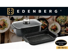 Edenberg Keptuvė Žąsų keptuvė 8,5 l Dangtis Keptuvė GRILĖS puodas INDUKCINĖ ORŠTINĖ