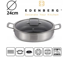 Edenberg LĖŠTĖS Puodas su dangteliu HONEY COMB NONLIPE INDUKCIJA 24cm 2,8L