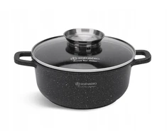 Edenberg Marmurinis puodas 26cm 5,5l su silikoninėmis rankenėlėmis ir Aroma Knob