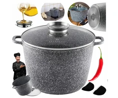 Edenberg Marmurinis puodas 4L 20cm Gilus puodas su dangteliu AROMA RANKENĖLĖ DUJŲ INDUKCIJA