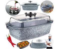 Edenberg PRAKTINĖ MARMURO keptuvė 5,5 l 32 cm žąsų kepimo mašina, skirta DUJŲ INDUKCIJAI