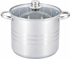Edenberg Puodas su stikliniu dangčiu 5.3l, nerūdijančio plieno, 20cm