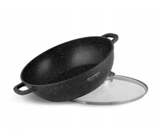 Edenberg Puodas Žemas 5,5 l marmuro aromato rankenėlė 32 cm žema wok keptuvė 8135