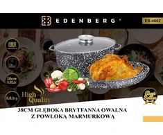 Edenberg RIFLE PAN Ovali 8 L marmurinė žąsų keptuvė keptuvės dangtelis indukcinės dujos