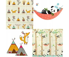 EDUCATIONAL dvipusis putplasčio kilimėlis 180x120 cm įvairiaspalvis PANDA bestMATE