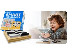 Edukacinis ir logiškas STEM TOY mediniai kaladėlės Smart Kid Block by Webski