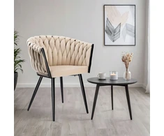 Ehokery COFTON Juodas VELVET BEIGE COFTON VELVET KĖDĖ VALGOMOJE SVETAINEI