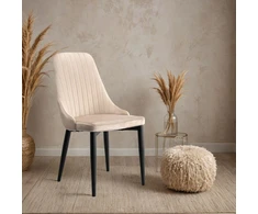 Ehokery LORIENT VELVET BEIGE VELVETINĖ KĖDĖ VALGOMUI, ELEGANTIŠKA SVETAINE