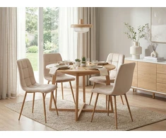 Ehokery MONTANA VELVET BEIGE VELVETINĖ KĖDĖ SVETAINEI, ELEGANTIS VALGOMAS
