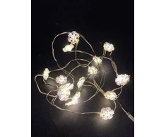 El. girlianda SNAIGĖS, 15 LED, 0,22 W, 3 V, šiltai balta, 1.4 m