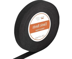 ELASTINĖ JUOSTOS 15 CM 10 M JUODŲ ŠIUKŠČIŲ POLIESTERINĖ LATEKSO RITE