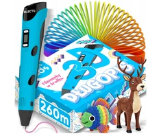 Electo 3D RAŠIKLIŲ RINKINYS VAIKAMS 3D SPAUSDINTUVAS + KASETĖS 260 METRU + ŠABLONAI
