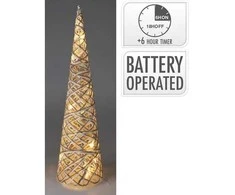Elektrinė LED dekoracija EGLUTĖ, 10 LED šiltai baltos sp 6/18val. laikmatis 2xAA, ø12x40cm