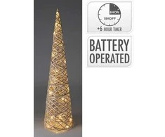 Elektrinė LED dekoracija EGLUTĖ, 20 LED šiltai baltos sp 6/18val. laikmatis 2xAA, ø20x80cm