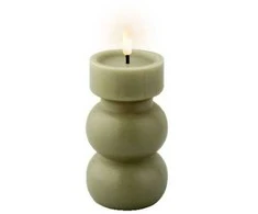 Elektrinė LED dekoracija LUMINEO Candle, žalios sp., elementai 2xAAA(neįeina), 7x15cm