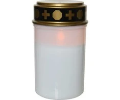 Elektrinė LED dekoracija LUMINEO Candle, baltos sp., elementai 2xC(neįeina), 7,5x12,5cm