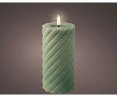 Elektrinė LED dekoracija LUMINEO Candle, žalios sp., elementai 2xAA (neįeina), 7,5x17,3 cm